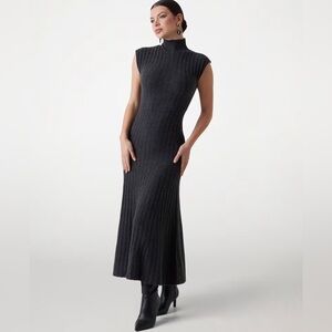 New Guess Marciano Long Sleeveless Cashmere Gray Stretch Dress S